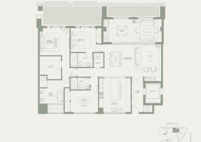 Detailed floor plan of Residence 2A