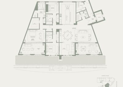 Detailed floor plan of residence layout